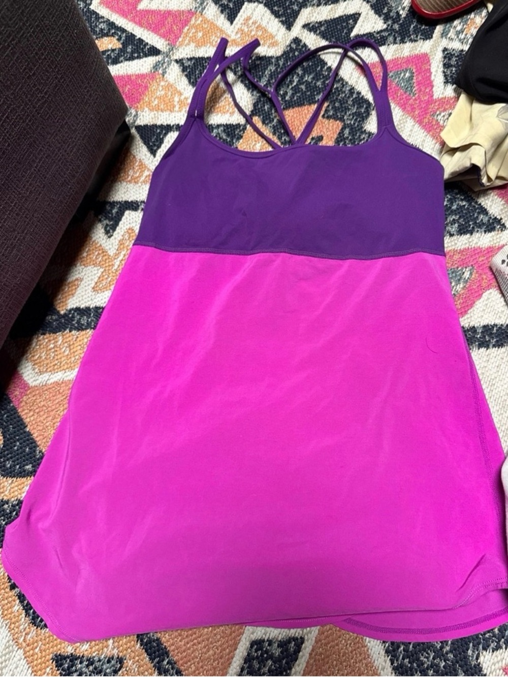 Lululemon Athletica Purple and Fuchsia Strappy Athletic Tank
